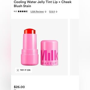 Milk Makeup Cooling Water Jelly Tint Lip & Cheek Blush Stain